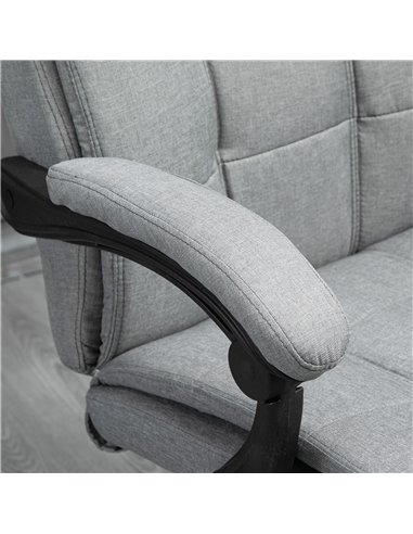 Vinsetto Office Chair with Footrest Ergonomic Office Chair with Armrests Lumber Support and Headrest Light Grey