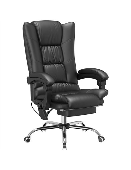 Vinsetto High Back Vibration Massage Office Chair, Heated Reclining PU Leather Computer Chair with 135° Reclining Back and Footr - pic 120486 | FastDaddyshop
