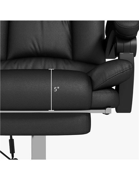 Vinsetto High Back Vibration Massage Office Chair, Heated Reclining PU Leather Computer Chair with 135° Reclining Back and Footr - pic 120494 | FastDaddyshop