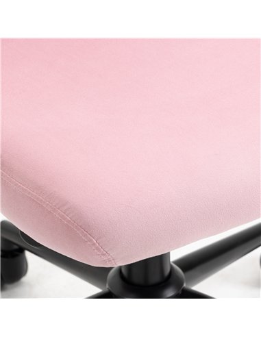 Vinsetto Velvet-Feel Armless Office Chair - Pink