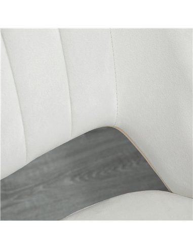 Vinsetto Armless Velvet-Feel Office Chair - Cream White