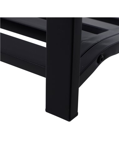 Outsunny Garden Swing Chair Patio Metal 2 Seater Swing Bench Porch Balcony Bench Loveseat Minimalist Style - Black