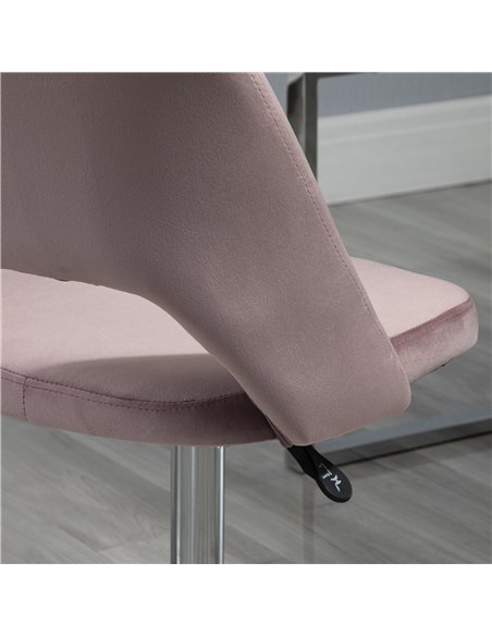 Vinsetto Armless Velvet-Feel Office Chair - Pink - pic 120520 | FastDaddyshop