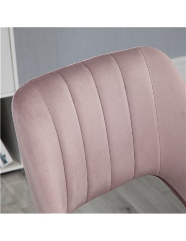 Vinsetto Armless Velvet-Feel Office Chair - Pink