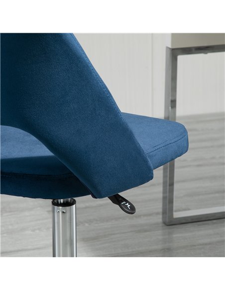 Vinsetto Armless Velvet-Feel Office Chair - Dark Blue - pic 120529 | FastDaddyshop