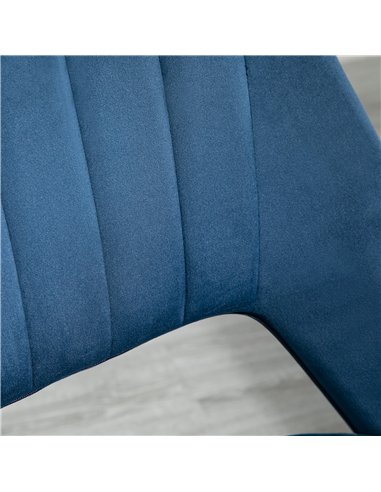 Vinsetto Armless Velvet-Feel Office Chair - Dark Blue