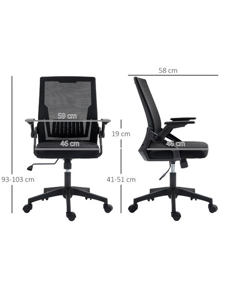 Vinsetto Office Chair, with Lumbar Support - Black - pic 120542 | FastDaddyshop