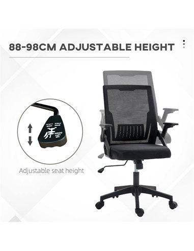 Vinsetto Office Chair, with Lumbar Support - Black