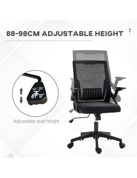 Vinsetto Office Chair, with Lumbar Support - Black - pic 120543 | FastDaddyshop