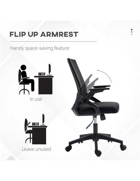 Vinsetto Office Chair, with Lumbar Support - Black - pic 120545 | FastDaddyshop