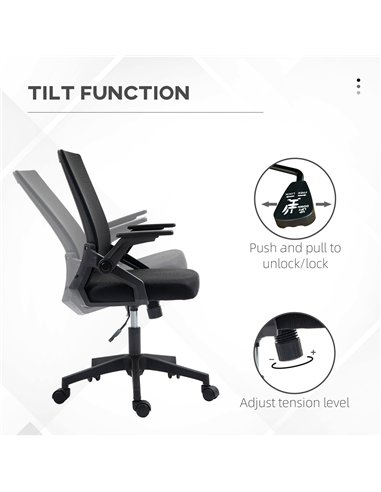 Vinsetto Office Chair, with Lumbar Support - Black