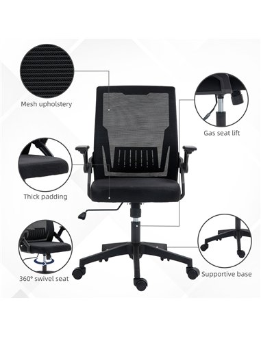 Vinsetto Office Chair, with Lumbar Support - Black