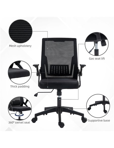 Vinsetto Office Chair, with Lumbar Support - Black - pic 120547 | FastDaddyshop