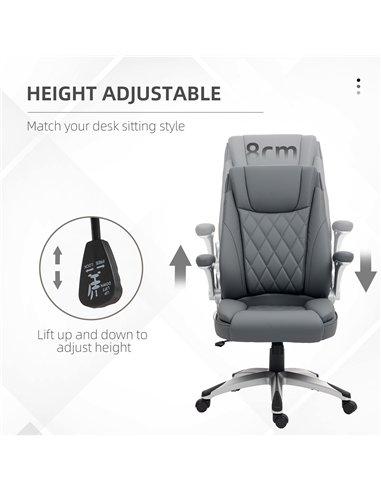 Vinsetto Faux Leather Executive Swivel Office Chair - Dark Grey