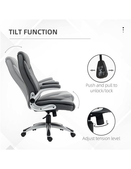 Vinsetto Faux Leather Executive Swivel Office Chair - Dark Grey - pic 120562 | FastDaddyshop