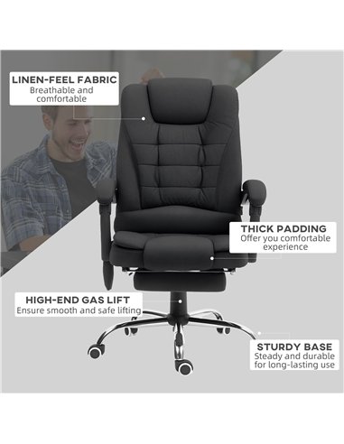 Vinsetto Heated 6 Points Vibration Massage Executive Office Chair Adjustable Swivel Ergonomic High Back Desk Chair Recliner with