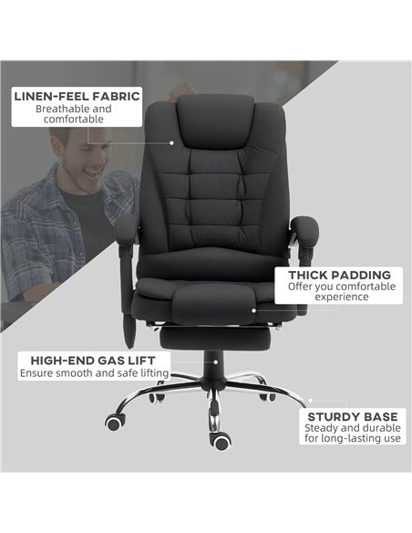 Vinsetto Heated 6 Points Vibration Massage Executive Office Chair Adjustable Swivel Ergonomic High Back Desk Chair Recliner with - pic 120574 | FastDaddyshop