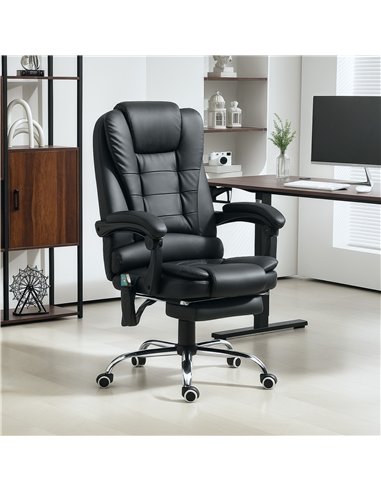 Vinsetto Heated 6 Points Vibration Massage Executive Office Chair Adjustable Swivel Ergonomic High Back Desk Chair Recliner with