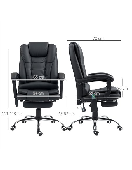 Vinsetto Heated 6 Points Vibration Massage Executive Office Chair Adjustable Swivel Ergonomic High Back Desk Chair Recliner with - pic 120578 | FastDaddyshop
