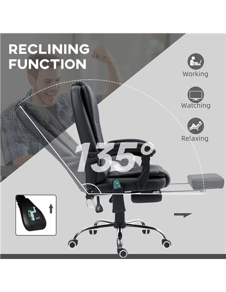 Vinsetto Heated 6 Points Vibration Massage Executive Office Chair Adjustable Swivel Ergonomic High Back Desk Chair Recliner with - pic 120580 | FastDaddyshop