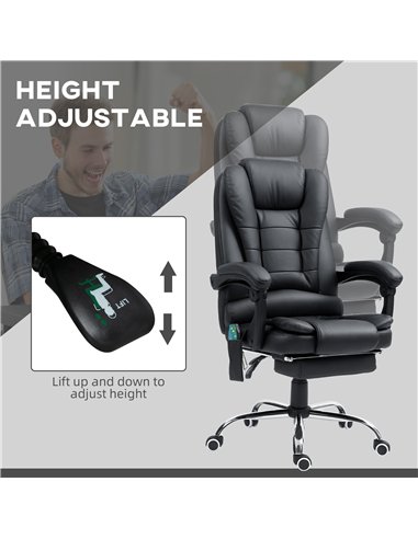 Vinsetto Heated 6 Points Vibration Massage Executive Office Chair Adjustable Swivel Ergonomic High Back Desk Chair Recliner with