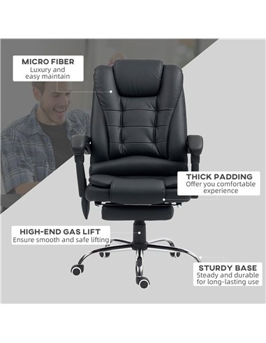 Vinsetto Heated 6 Points Vibration Massage Executive Office Chair Adjustable Swivel Ergonomic High Back Desk Chair Recliner with