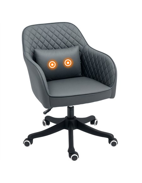 Vinsetto Microfiber Office Chair, Desk Chair, Makeup Vanity Chair with Massage Lumbar Pillow and Rolling Wheels for Bedroom and  - pic 120585 | FastDaddyshop