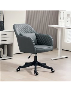Vinsetto Microfiber Office Chair, Desk Chair, Makeup Vanity Chair with Massage Lumbar Pillow and Rolling Wheels for Bedroom and  2