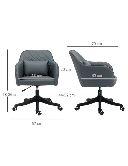 Vinsetto Microfiber Office Chair, Desk Chair, Makeup Vanity Chair with Massage Lumbar Pillow and Rolling Wheels for Bedroom and  - pic 120587 | FastDaddyshop