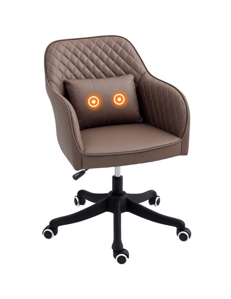 Vinsetto Microfiber Office Chair, Desk Chair, Makeup Vanity Chair with Massage Lumbar Pillow and Rolling Wheels for Bedroom and  - pic 120594 | FastDaddyshop