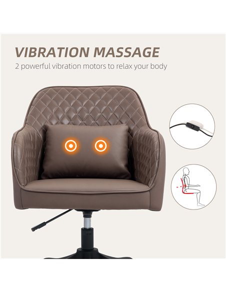 Vinsetto Microfiber Office Chair, Desk Chair, Makeup Vanity Chair with Massage Lumbar Pillow and Rolling Wheels for Bedroom and  - pic 120602 | FastDaddyshop
