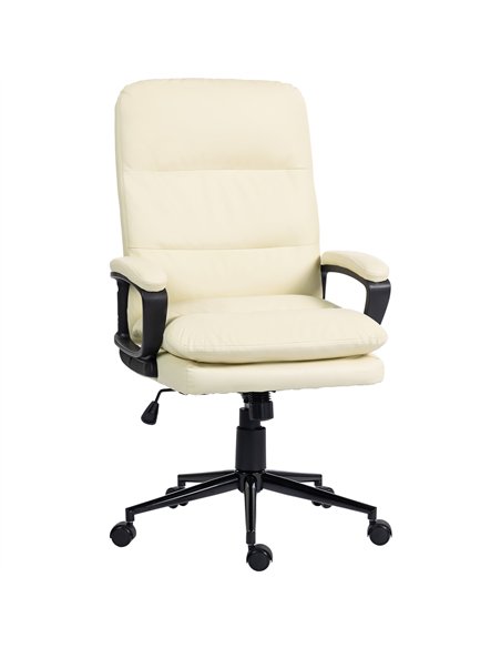 Vinsetto Office Chair, PU Leather Computer Desk Chair Office Chair with Adjustable Height and Swivel Rolling Wheels for Work Stu - pic 120612 | FastDaddyshop