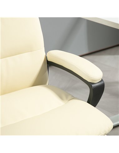 Vinsetto Office Chair, PU Leather Computer Desk Chair Office Chair with Adjustable Height and Swivel Rolling Wheels for Work Stu