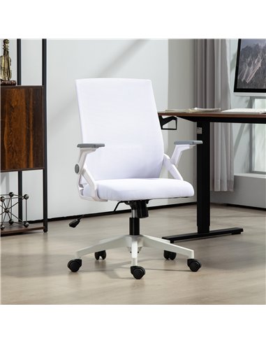Vinsetto Office Chair, with Lumbar Support - White