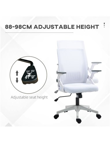 Vinsetto Office Chair, with Lumbar Support - White