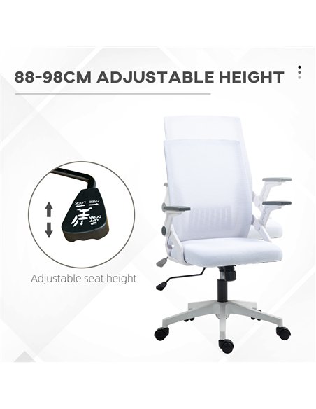 Vinsetto Office Chair, with Lumbar Support - White - pic 120624 | FastDaddyshop