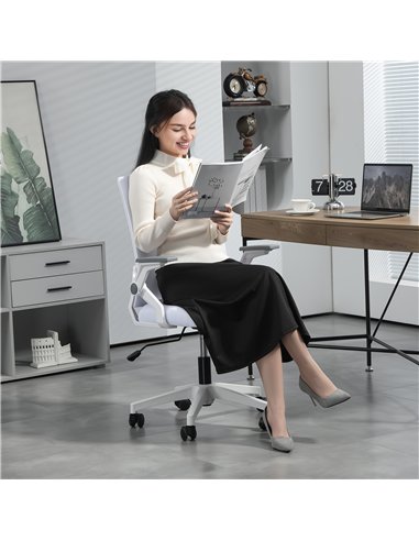Vinsetto Office Chair, with Lumbar Support - White
