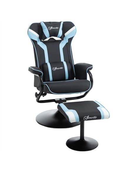 Vinsetto Reclining Chair and Stool Set, Recliner Chair with Headrest, Gaming Chair with Lumbar Support, Pedestal Base for Home O - pic 120630 | FastDaddyshop