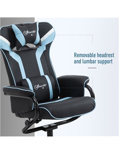 Vinsetto Reclining Chair and Stool Set, Recliner Chair with Headrest, Gaming Chair with Lumbar Support, Pedestal Base for Home O