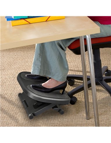 HOMCOM 0-30° Three-Height Under-Desk Support Footrest - Black