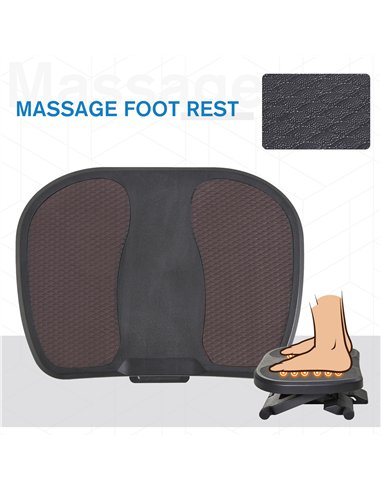 HOMCOM 0-30° Three-Height Under-Desk Support Footrest - Black