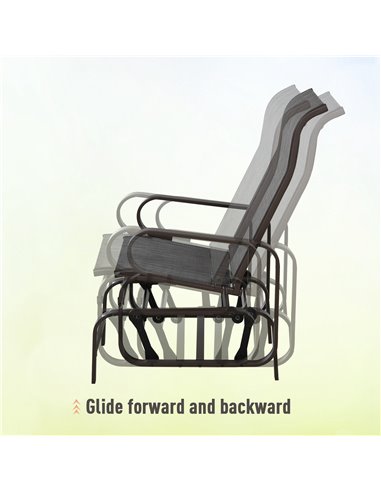 Outsunny 3 piece Outdoor Swing Chair with Tea Table Set, Patio Garden Rocking Furniture