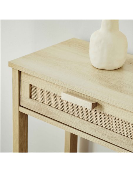 HOMCOM Console Sofa Table Hallway Side Desk with Storage Shelf Drawer for Entryway Living Room Bedroom Natural - pic 120673 | FastDaddyshop