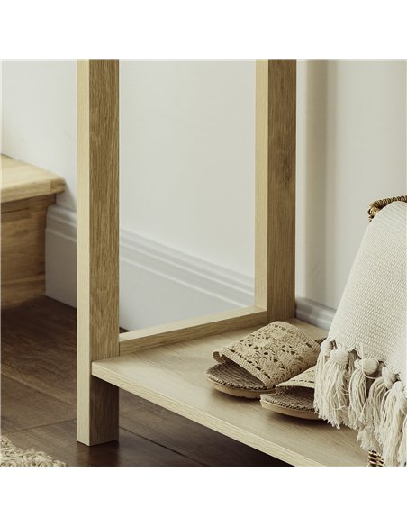 HOMCOM Console Sofa Table Hallway Side Desk with Storage Shelf Drawer for Entryway Living Room Bedroom Natural - pic 120674 | FastDaddyshop