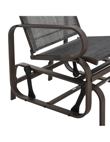 Outsunny 3 piece Outdoor Swing Chair with Tea Table Set, Patio Garden Rocking Furniture