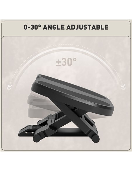 HOMCOM 0-30° Three-Height Under-Desk Support Footrest - Grey - pic 120752 | FastDaddyshop