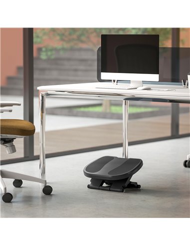 HOMCOM 0-30° Three-Height Under-Desk Support Footrest - Grey