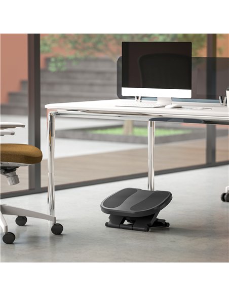 HOMCOM 0-30° Three-Height Under-Desk Support Footrest - Grey - pic 120754 | FastDaddyshop