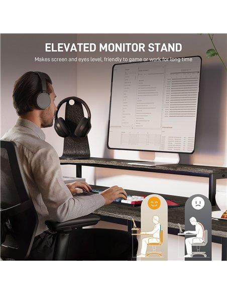 HOMCOM Industrial 'L' Shaped Multi-Work Desk - Charcoal Grey - pic 120814 | FastDaddyshop