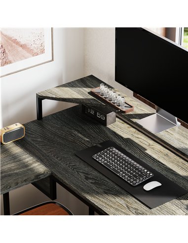 HOMCOM Industrial 'L' Shaped Multi-Work Desk - Charcoal Grey